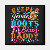 Boots Or Bows Daddy Loves You Gender Reveal Family Magnet (Vorne)