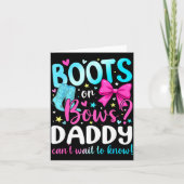 Boots Or Bows Daddy Loves You Gender Reveal Party  Karte (Vorderseite)