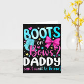 Boots Or Bows Daddy Loves You Gender Reveal Party  Karte (Gelbe Blume)