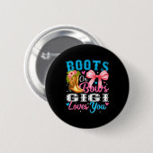 Boots Or Bows Gigi Loves You Gender Reveal Family Button (Vorne & Hinten)