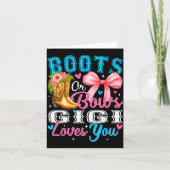Boots Or Bows Gigi Loves You Gender Reveal Family Karte (Vorderseite)