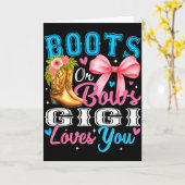 Boots Or Bows Gigi Loves You Gender Reveal Family Karte (Gelbe Blume)