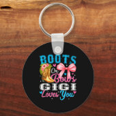 Boots Or Bows Gigi Loves You Gender Reveal Family Schlüsselanhänger (Vorderseite)