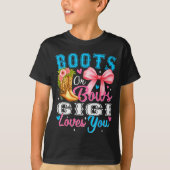 Boots Or Bows Gigi Loves You Gender Reveal Family T-Shirt (Vorderseite)