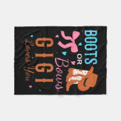 Boots Or Bows Gigi Loves You Gender Reveal Party Fleecedecke (Vorderseite (Horizontal))