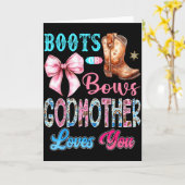 Boots Or Bows Godmother Loves You Gender Reveal We Karte (Gelbe Blume)
