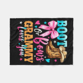 Boots Or Bows Grammy Loves You Gender Reveal Famil Fleecedecke (Vorderseite (Horizontal))