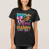 Boots Or Bows Grammy Loves You Gender Reveal Famil T-Shirt (Vorderseite)