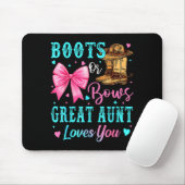Boots Or Bows Great Aunt Loves You Gender Reveal F Mousepad (Mit Mouse)