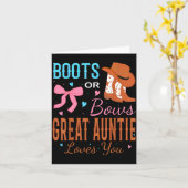 Boots Or Bows Great Auntie Loves You Gender Reveal Karte (Gelbe Blume)