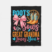 Boots Or Bows Great Grandma Loves You Gender Revea Fleecedecke (Vorderseite)