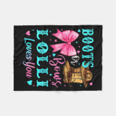 Boots Or Bows Lolli Loves You Gender Reveal Family Fleecedecke (Vorderseite (Horizontal))
