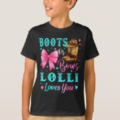 Boots Or Bows Lolli Loves You Gender Reveal Family T-Shirt (Vorderseite)