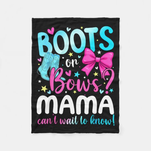 Boots Or Bows Mama Loves You Gender Reveal Party Fleecedecke (Vorderseite)