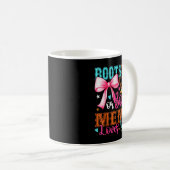 Boots Or Bows Mema Loves You Gender Reveal Party Kaffeetasse (VorderseiteRechts)