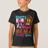 Boots Or Bows Mema Loves You Gender Reveal Party T-Shirt (Vorderseite)