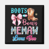 Boots Or Bows Memaw Loves You Gender Reveal Wester Magnet (Vorne)