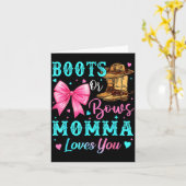 Boots Or Bows Momma Loves You Gender Reveal Family Karte (Gelbe Blume)