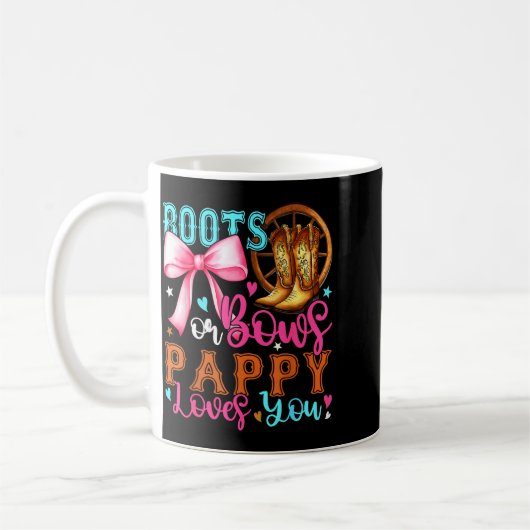 Boots Or Bows Pappy Loves You Gender Reveal Party Kaffeetasse (Links)