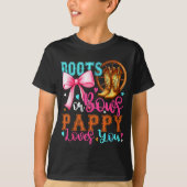 Boots Or Bows Pappy Loves You Gender Reveal Party T-Shirt (Vorderseite)