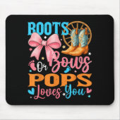 Boots Or Bows Ps Loves You Gender Reveal Family  Mousepad (Vorne)