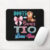 Boots Or Bows Tio Loves You Gender Reveal Western Mousepad (Mit Mouse)