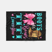 Boots Or Bows Titi Loves You Gender Reveal Family Fleecedecke (Vorderseite (Horizontal))