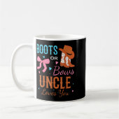 Boots Or Bows Uncle Loves You Gender Reveal Party Kaffeetasse (Links)
