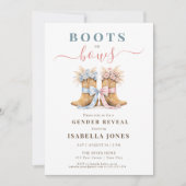 Boots or Bows Western Theme Gender Reveal  Einladung (Vorderseite)