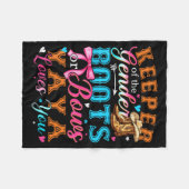 Boots Or Bows Yaya Loves You Gender Reveal Family  Fleecedecke (Vorderseite (Horizontal))