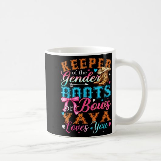 Boots Or Bows Yaya Loves You Gender Reveal Family Kaffeetasse (Rechts)