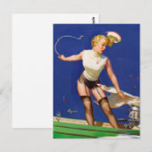 Boots Pin Up Postkarte (Vorne/Hinten)