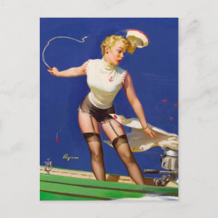 Boots Pin Up Postkarte