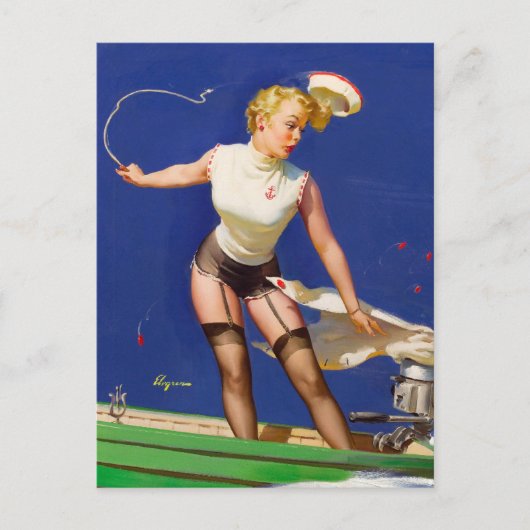 Boots Pin Up Postkarte (Vorderseite)