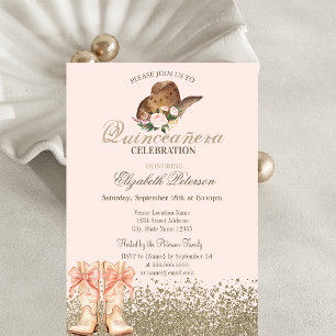 Boots Quinceañera Einladung