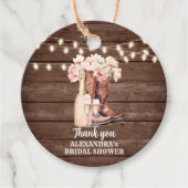 Boots Rustic Cowgirl BRAUTPARTY Vielen Dank Geschenkanhänger (Vorderseite)