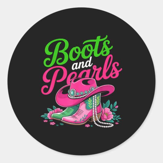 Boots To The Ground Nk Cowgirl  Runder Aufkleber (Vorderseite)