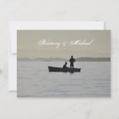 Boots-u. Paar-Silhouette See-Hochzeits-Einladung Einladung (Rückseite)