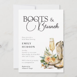 Boots- und Brunch Western Bridal Dusche Einladung
