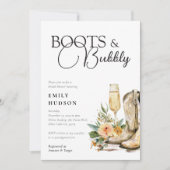 Boots und Bubbly Western Bridal Dusche Einladung (Vorderseite)