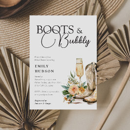 Boots und Bubbly Western Bridal Dusche Einladung