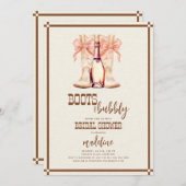 Boots und Bubbly Western Bridal Dusche Einladung (Vorne/Hinten)