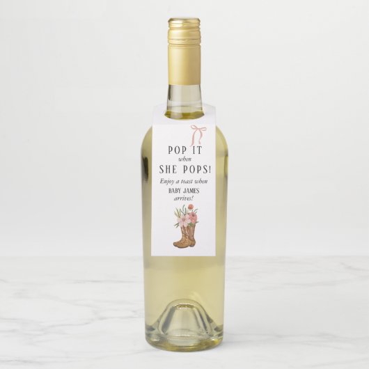 Boots und Schleifen POP IT  Flaschenanhänger (Auf Flasche)