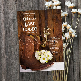 Boots White Daisies Letzte Rodeo Junggeselinnen-Ab Einladung