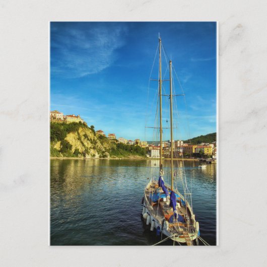 Bootsanflug an der Küste | Agropoli Postkarte (Vorderseite)