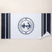 Bootsanker Blaue Boote kundenspezifisch Strandtuch (Vorderseite)