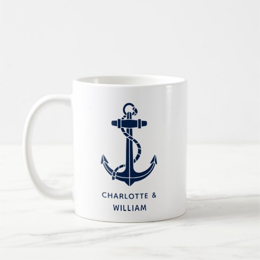 Bootsanker-Strand-Hochzeitsgeschenke Swag Kaffeetasse (Links)