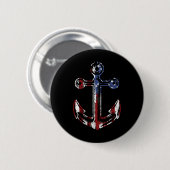 Bootsanker USA Amerikanische Flagge 4. Juli Button (Vorne & Hinten)