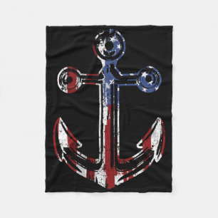 Bootsanker USA Amerikanische Flagge 4. Juli  Fleecedecke