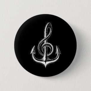 Bootsanker Violinschlüssel Nautical Musiker Button